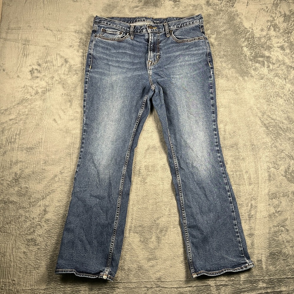 Old Navy Bootcut Built In Flex Jeans Mens 34x30 Blue Whiskered Denim Logo Cotton